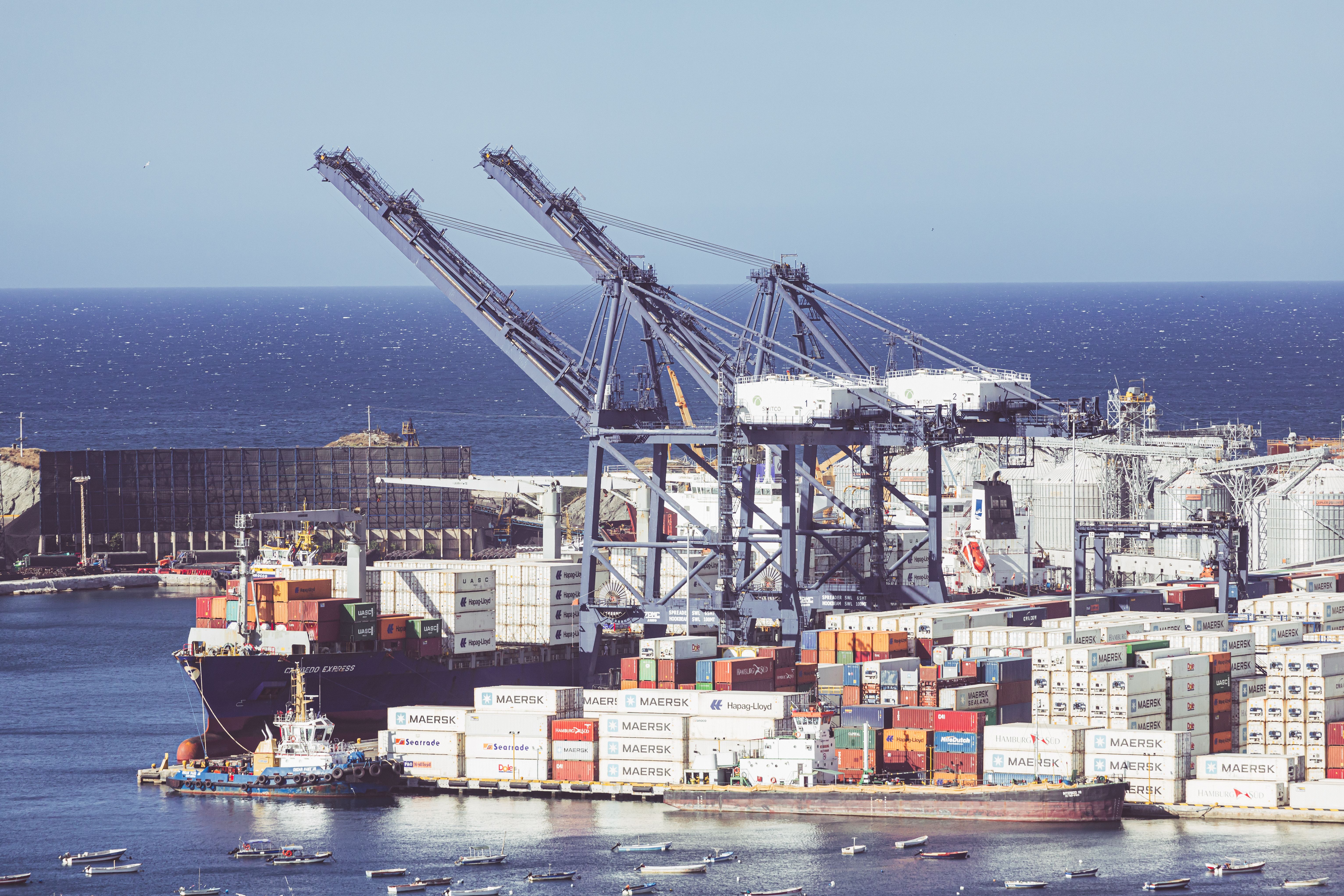Vessel alongside the quay at Port of Luanda, Angola